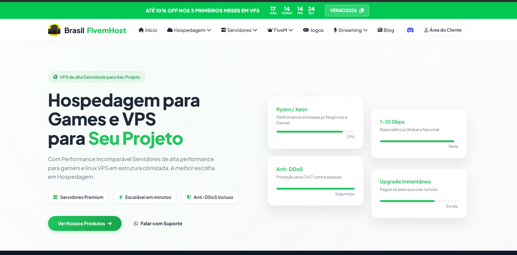 Novo site da Brasil FiveM Host já está no ar