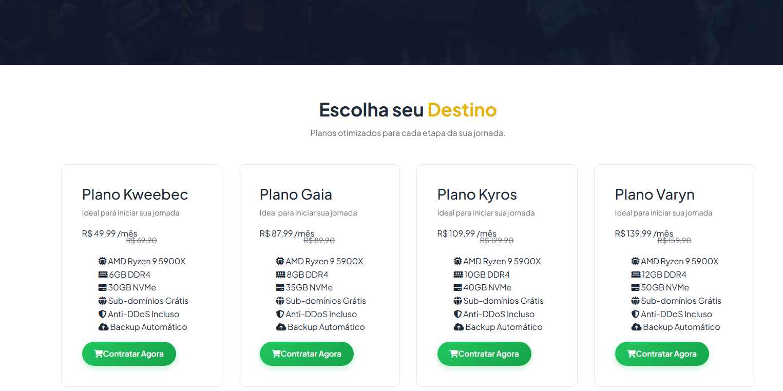 Servidores de Hytale agora disponíveis na Brasil FiveM Host